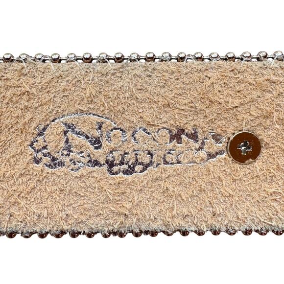 Nacona Black Calfskin Western Big Buckle Bling Belt w Rhinestones size M - Picture 8 of 13